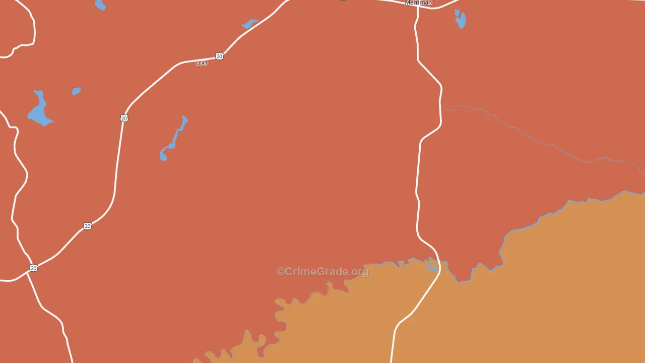 Merriman, NE Map of Murder Rates