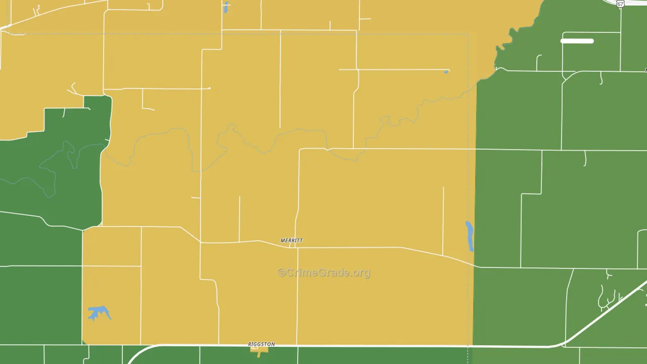 Merritt, IL Map of Murder Rates