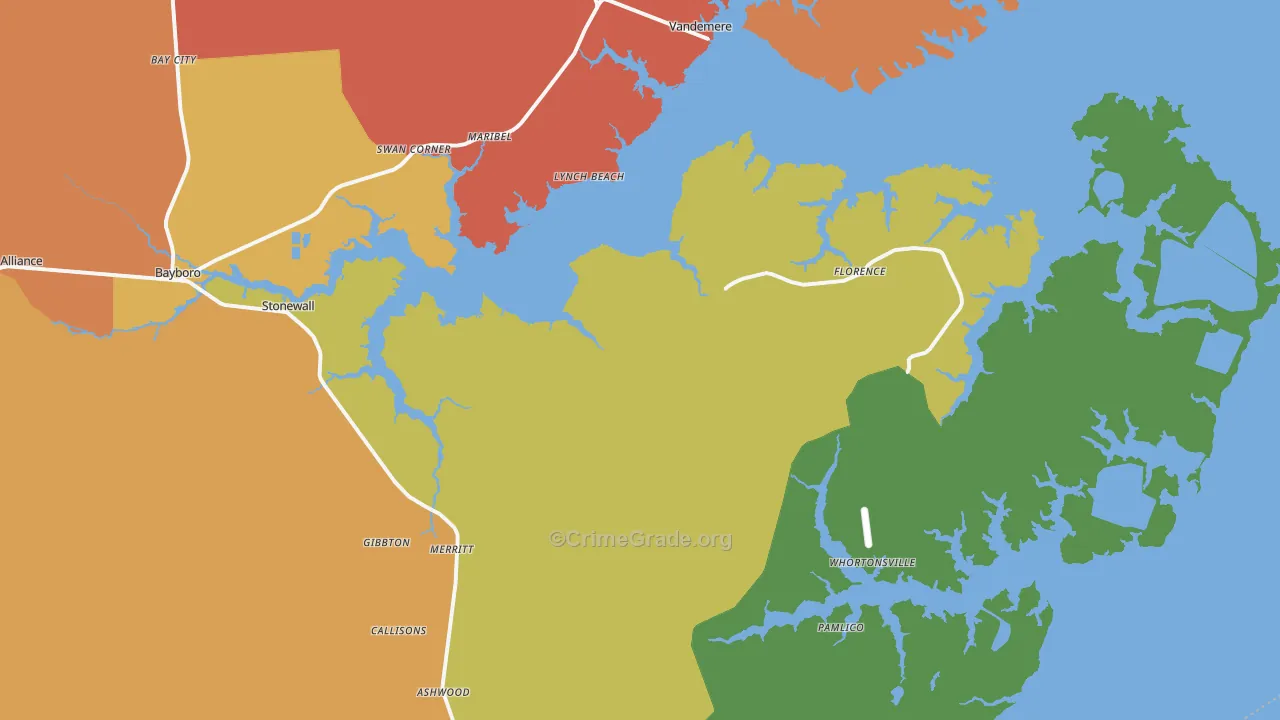 Merritt, NC Map of Murder Rates
