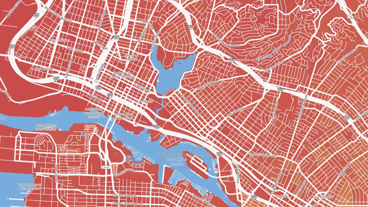 Merritt, Oakland, CA Map of Murder Rates