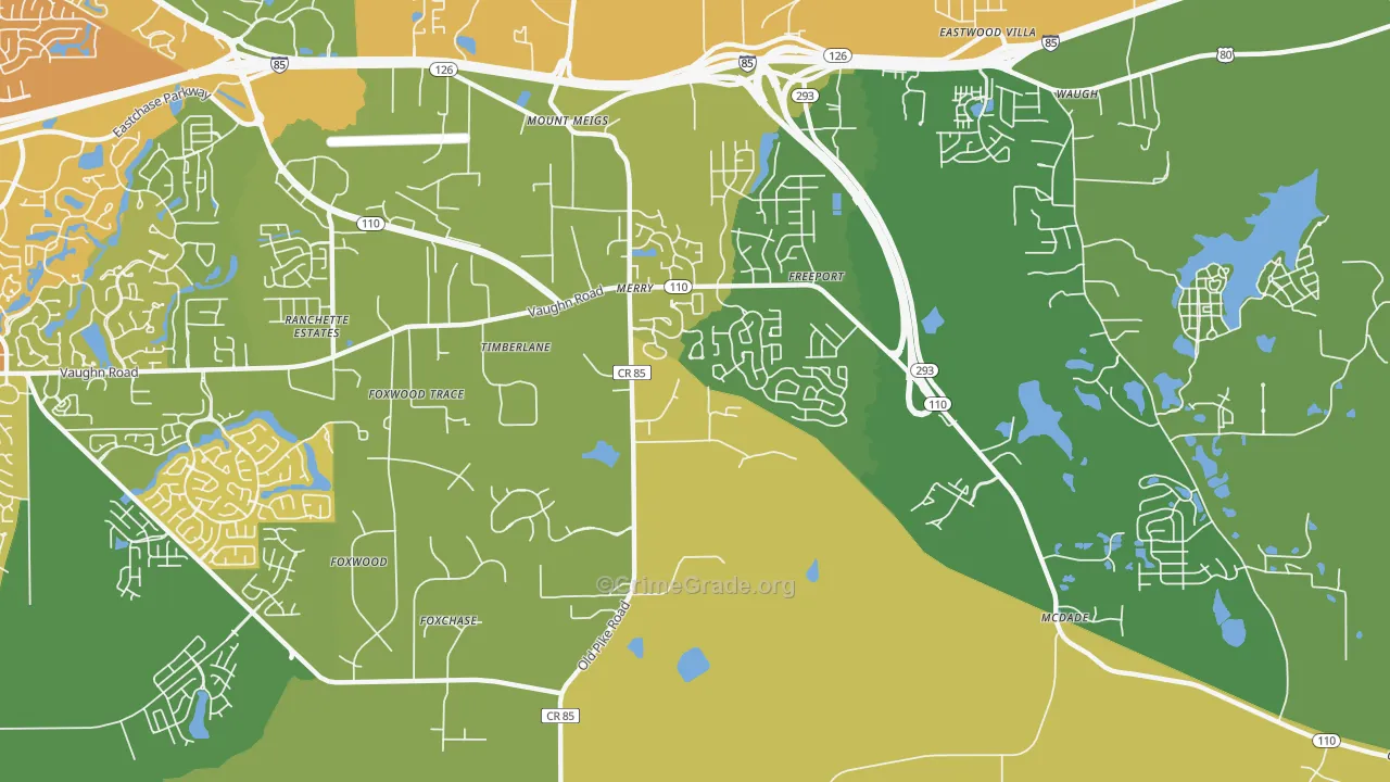 Merry, AL Map of Murder Rates