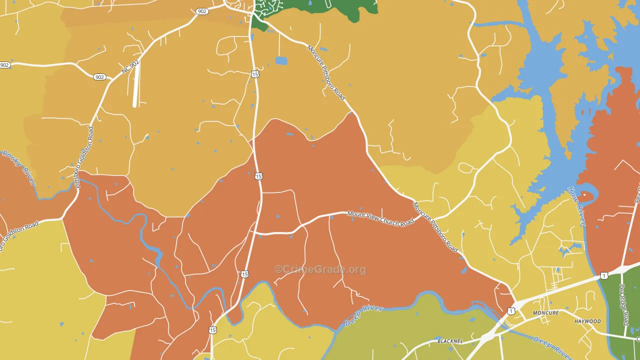 Merry Oaks, NC Map of Murder Rates