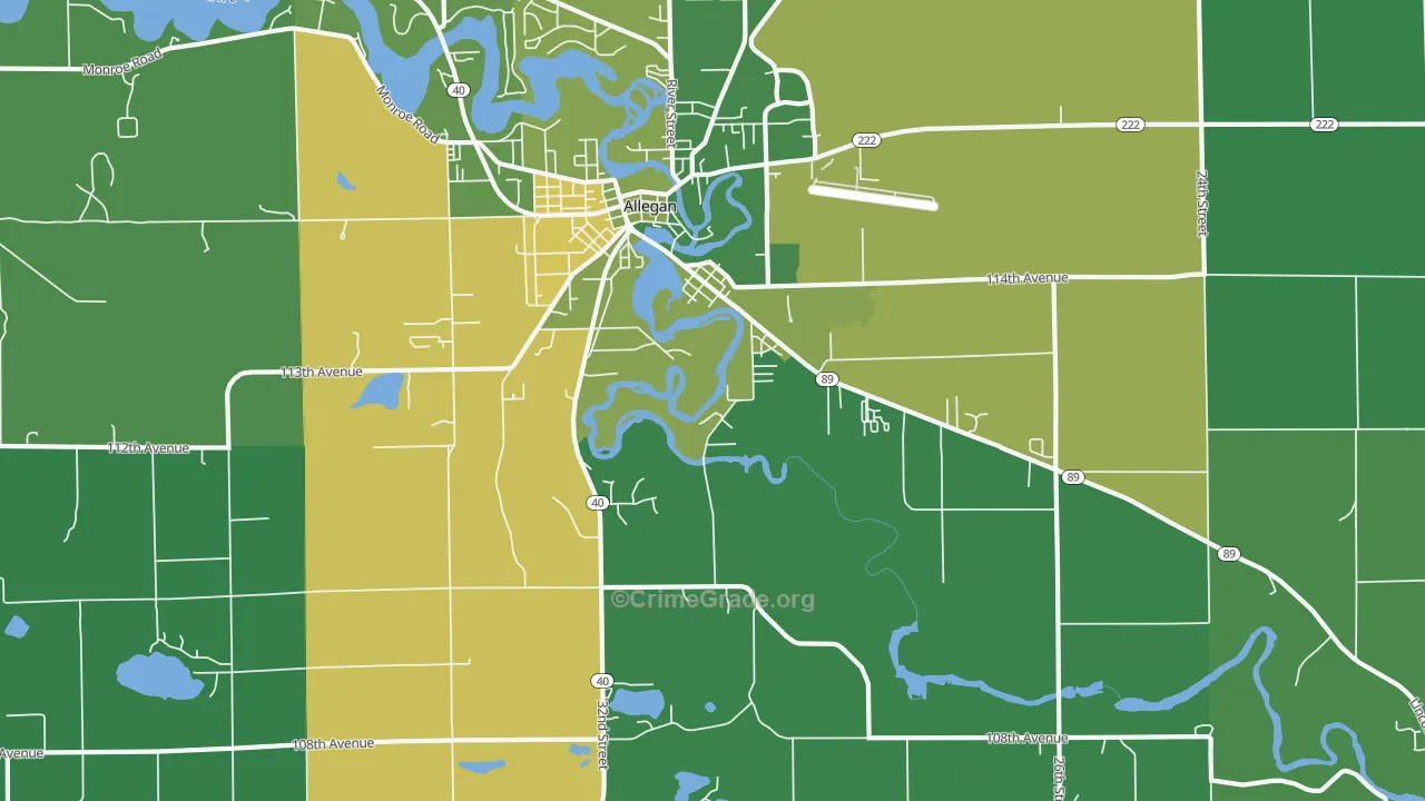 Merson, MI Map of Murder Rates