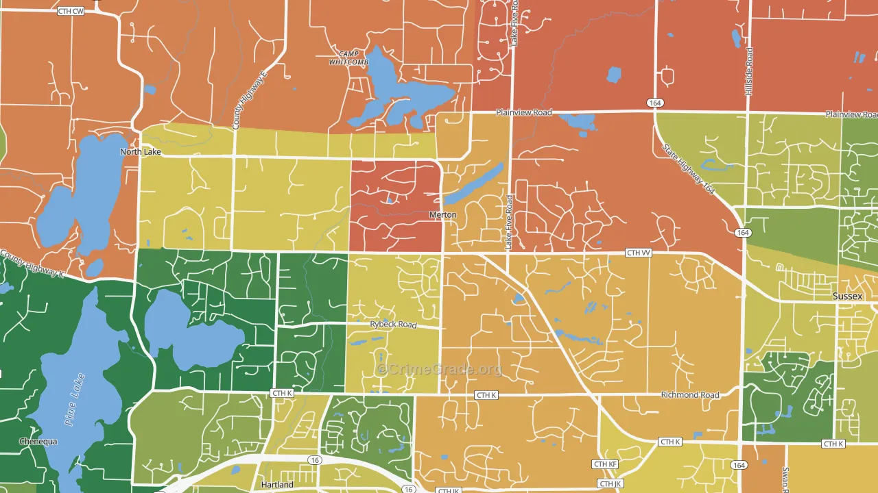 Merton, WI Map of Murder Rates