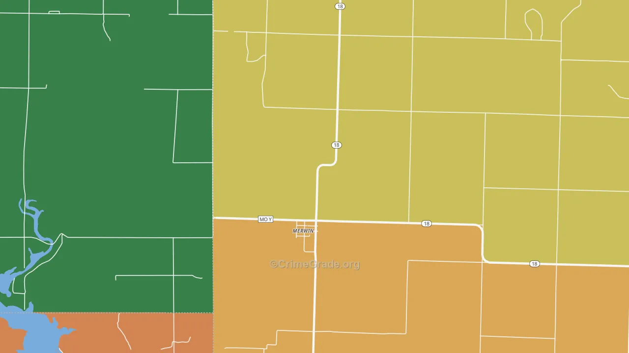 Merwin, MO Map of Murder Rates