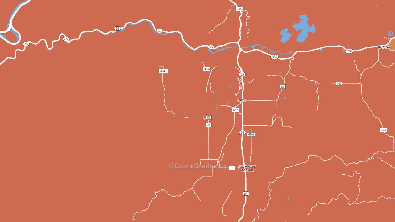 Mesa, CO Map of Murder Rates