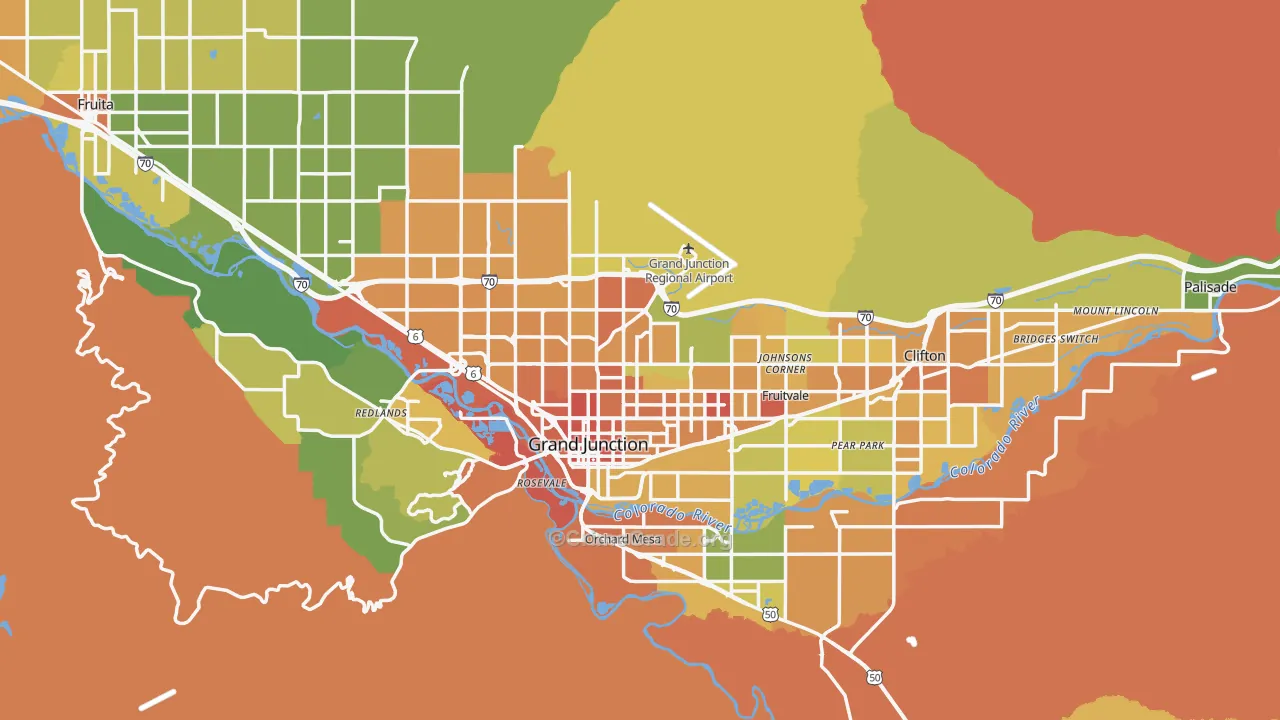 Mesa County, CO Map of Murder Rates