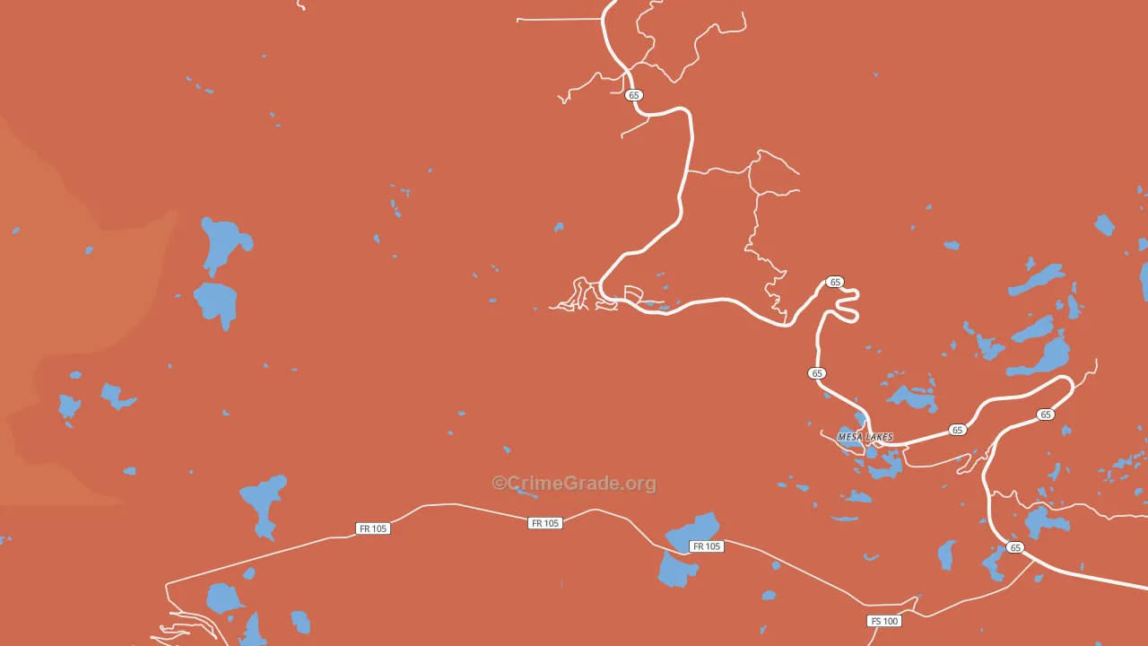 Mesa Lakes, CO Map of Murder Rates