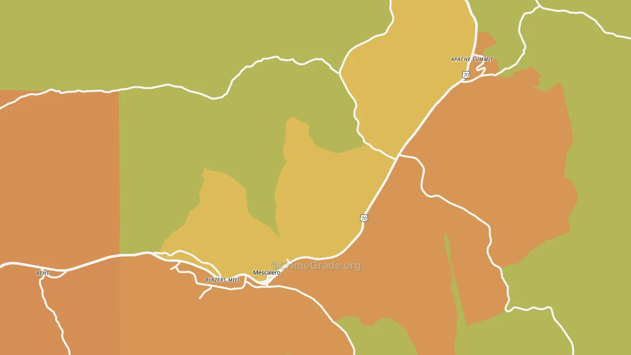 Mescalero, NM Map of Murder Rates