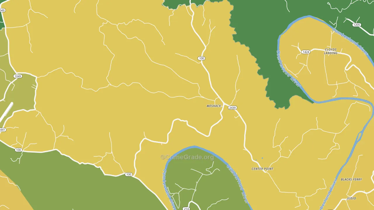 Meshack, KY Map of Murder Rates