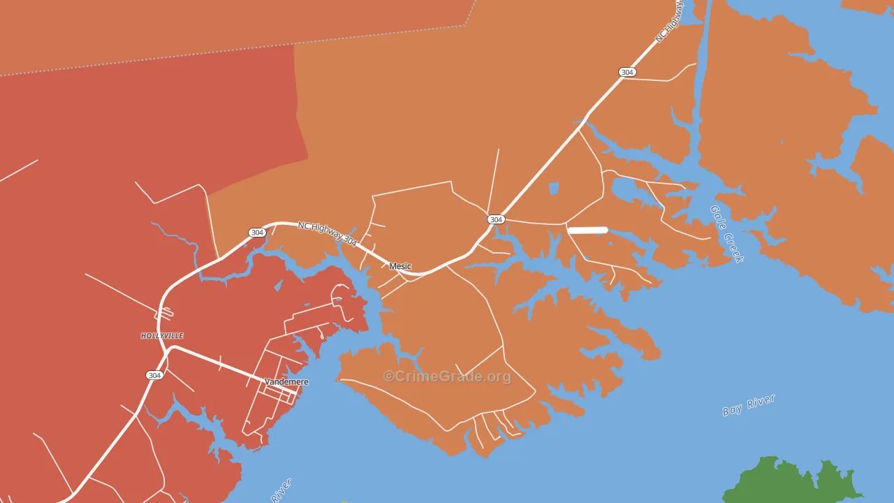 Mesic, NC Map of Murder Rates