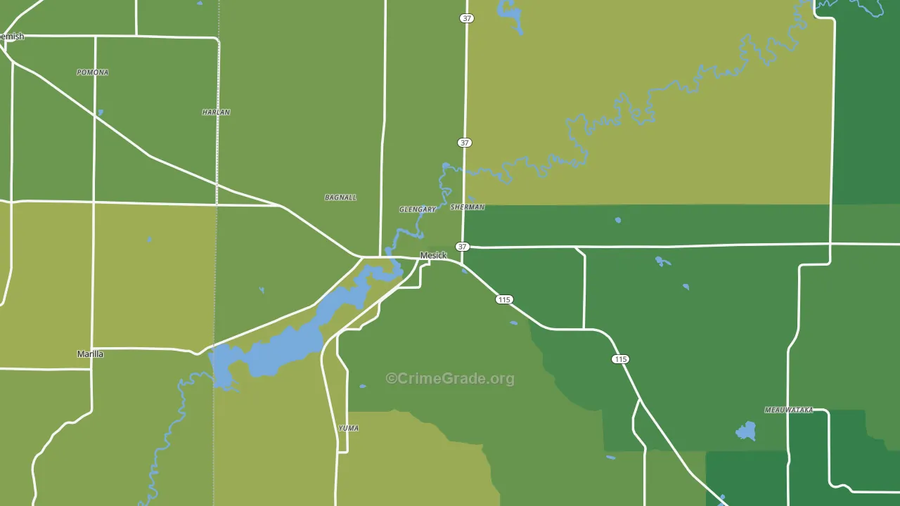 Mesick, MI Map of Murder Rates