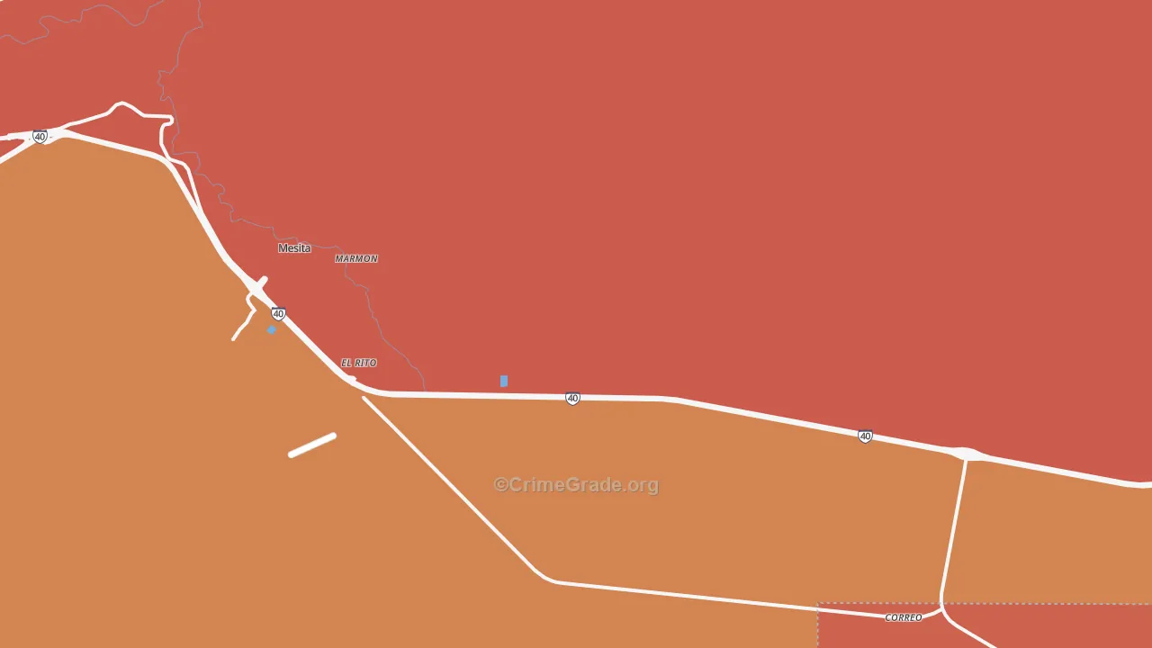 Mesita, NM Map of Murder Rates