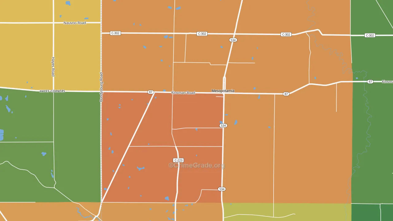 Mesopotamia, OH Map of Murder Rates