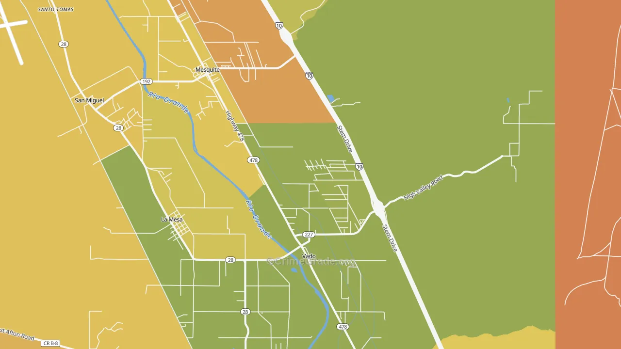 Mesquite, NM Map of Murder Rates