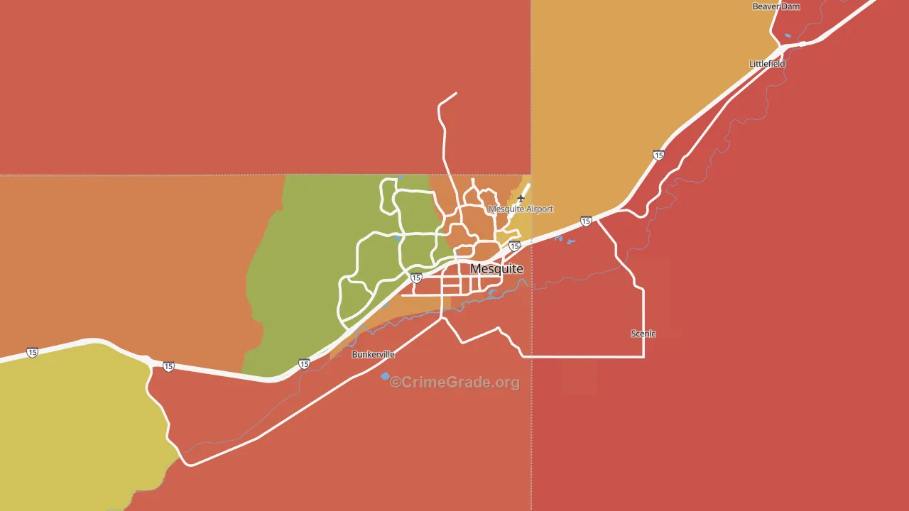 Mesquite, NV Map of Murder Rates