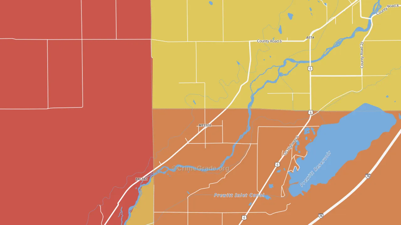 Messex, CO Map of Murder Rates