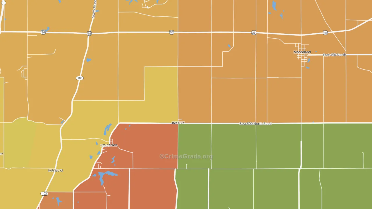 Messick, IN Map of Murder Rates