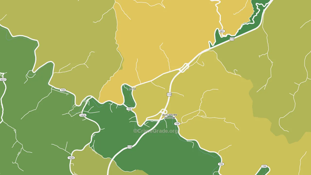 Meta, KY Map of Murder Rates