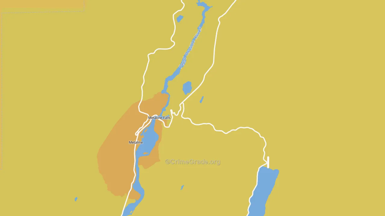 Metaline Falls, WA Map of Murder Rates