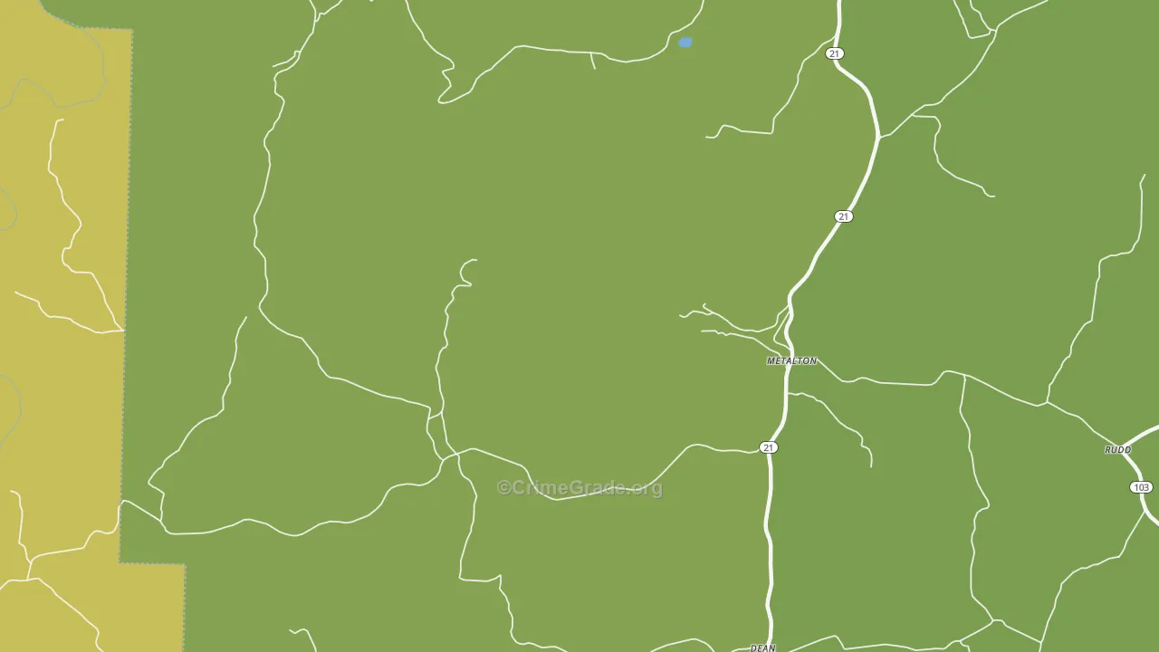 Metalton, AR Map of Murder Rates