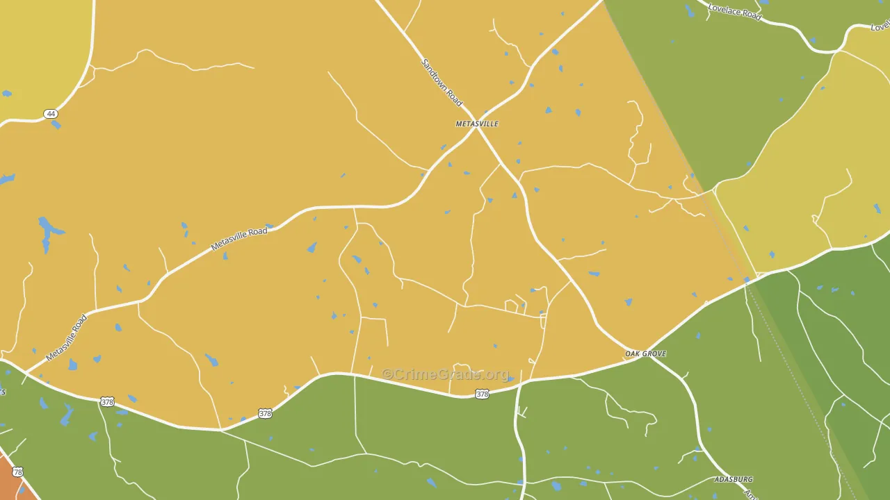 Metasville, GA Map of Murder Rates