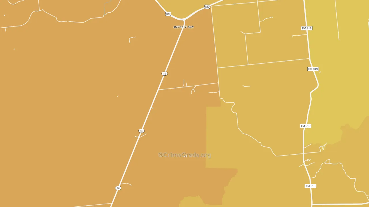 Metcalf Gap, TX Map of Murder Rates