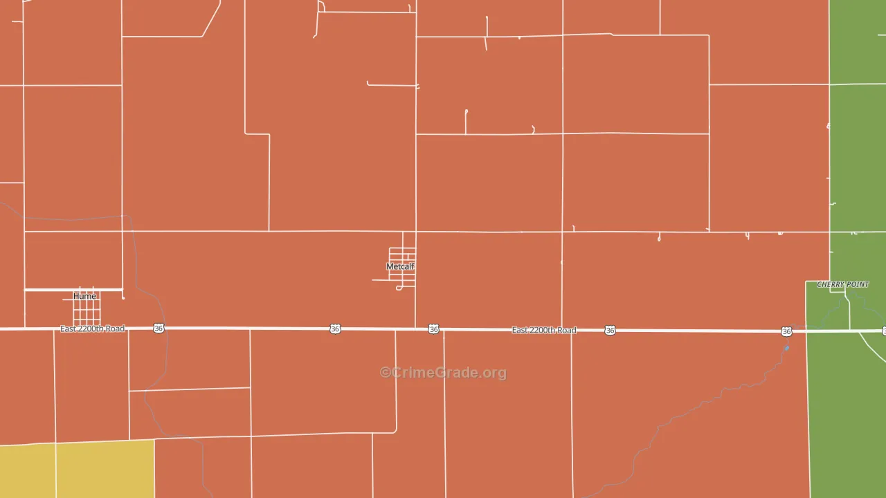 Metcalf, IL Map of Murder Rates