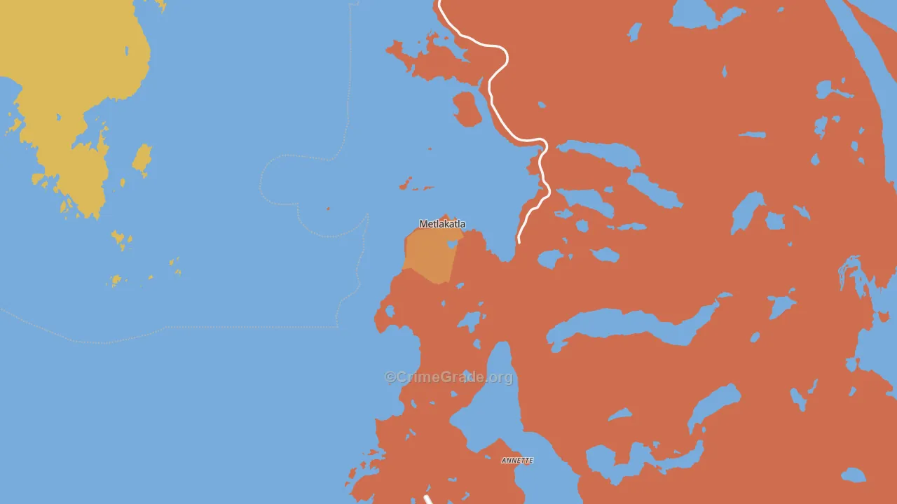 Metlakatla, AK Map of Murder Rates