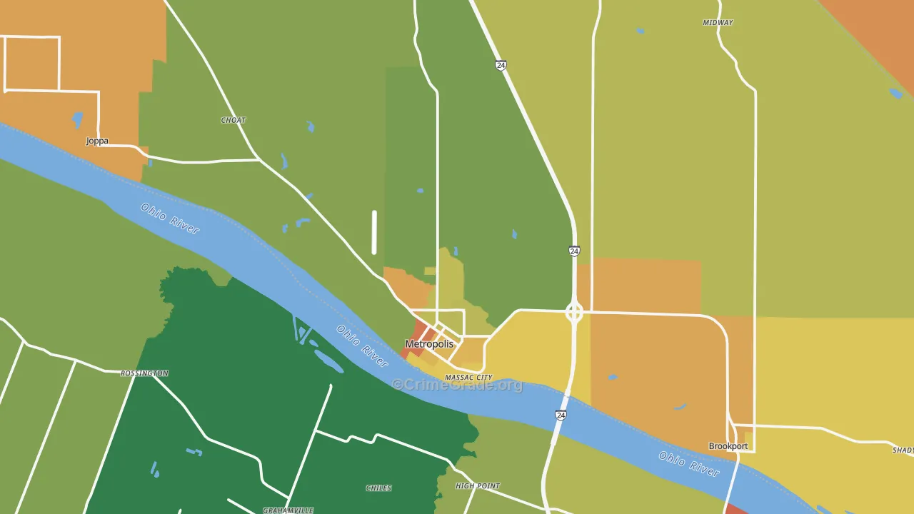 Metropolis, IL Map of Murder Rates
