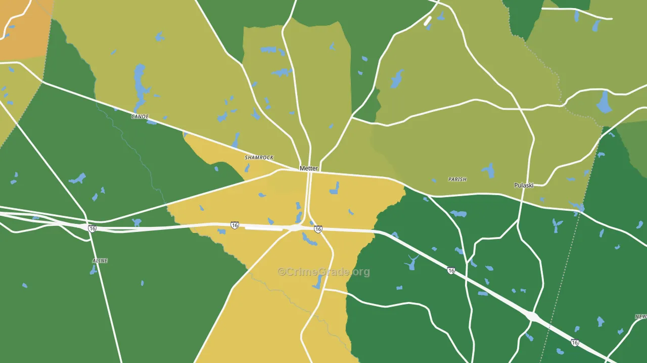 Metter, GA Map of Murder Rates