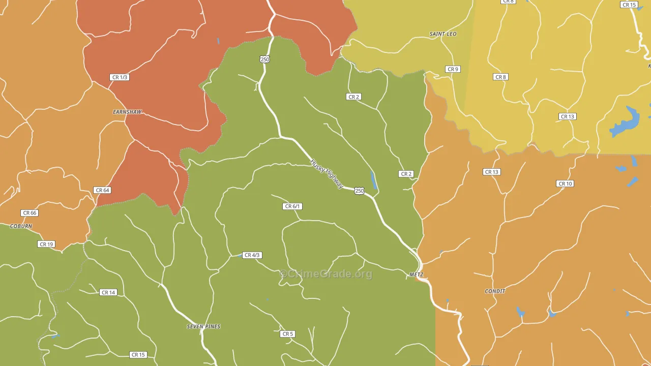 Metz, WV Map of Murder Rates