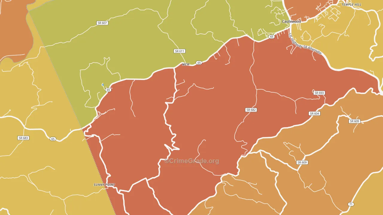 Mew, VA Map of Murder Rates