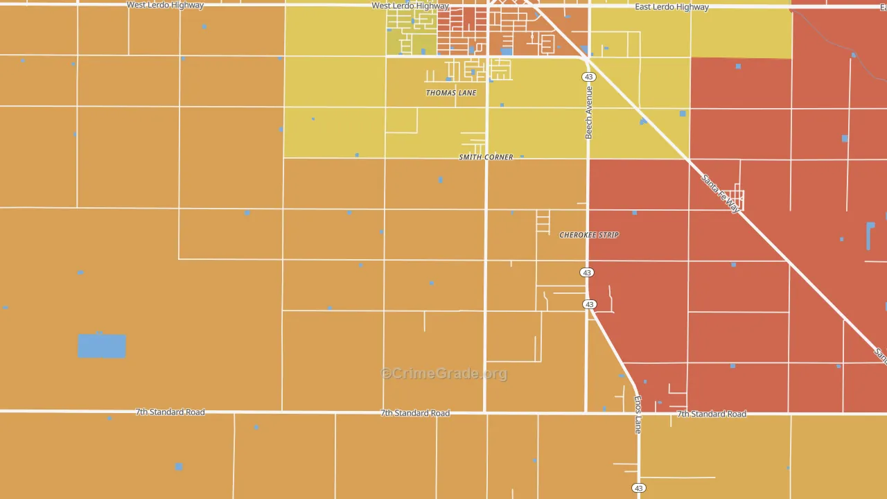 Mexican Colony, CA Map of Murder Rates