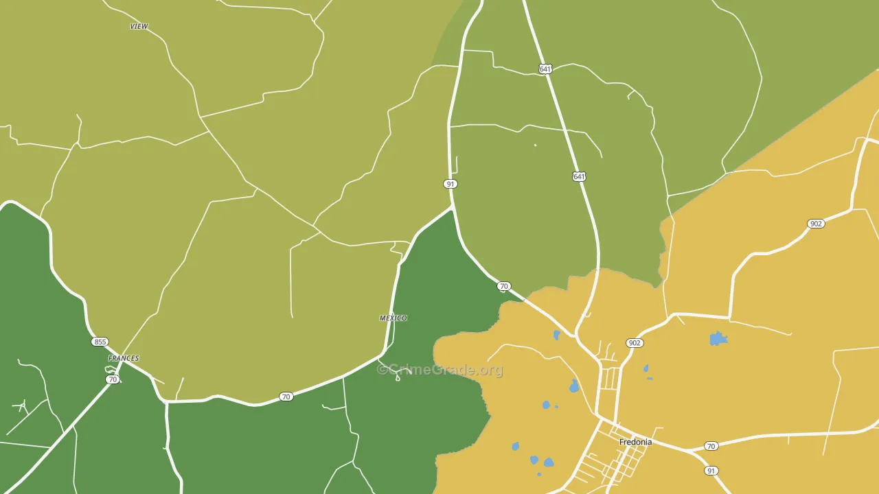 Mexico, KY Map of Murder Rates