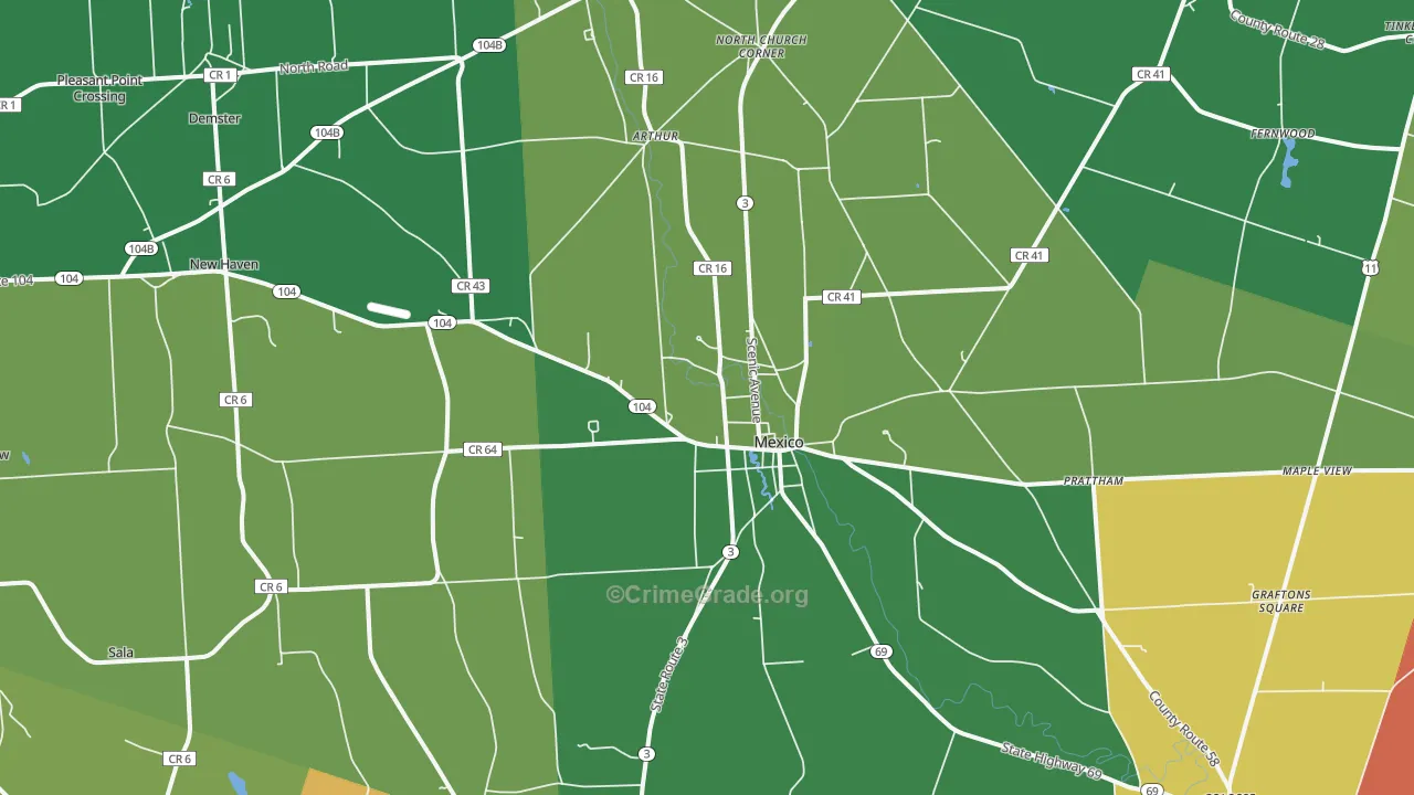 Mexico, NY Map of Murder Rates