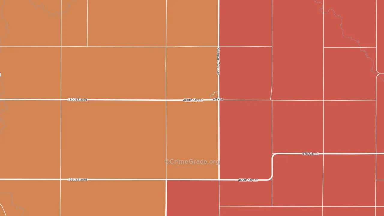 Meyer, IA Map of Murder Rates