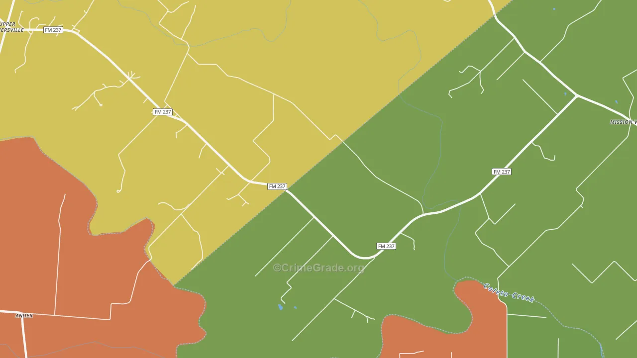 Meyersville, TX Map of Murder Rates