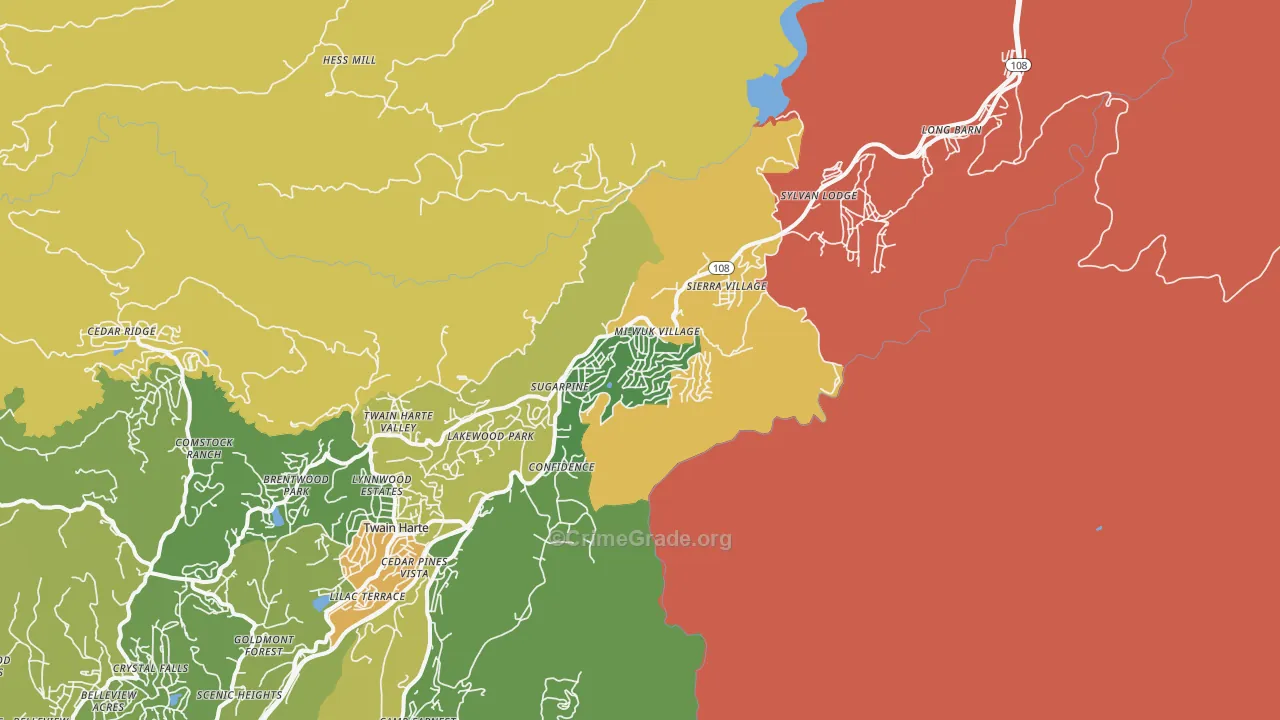 Mi-Wuk Village, CA Map of Murder Rates