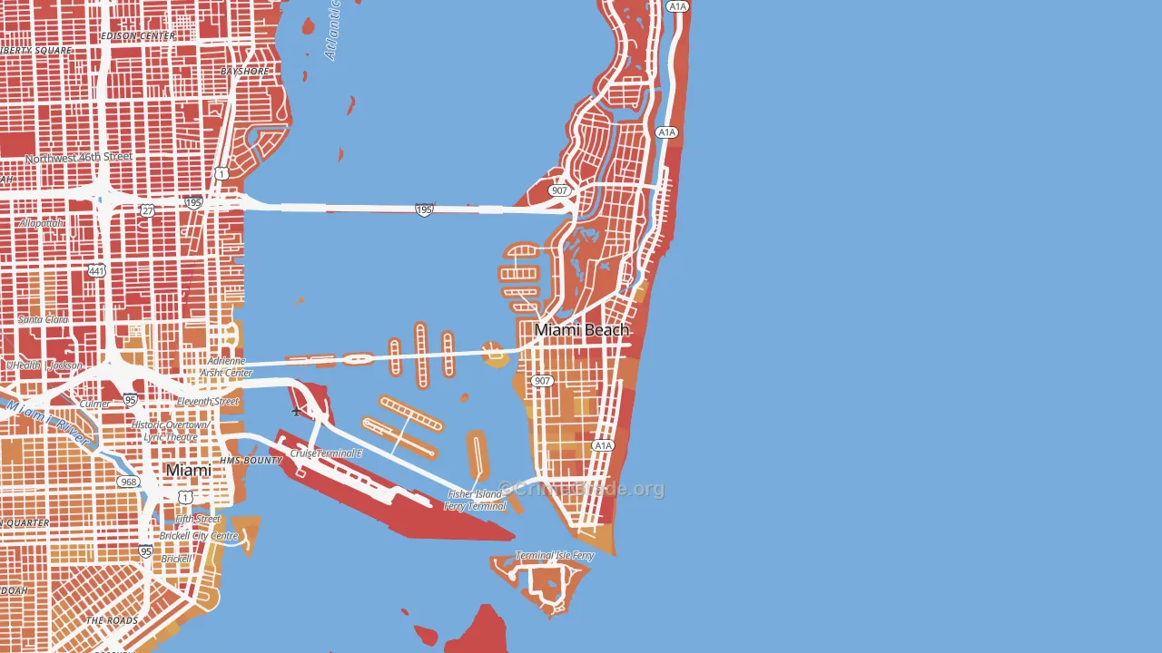 Miami Beach, FL Map of Murder Rates