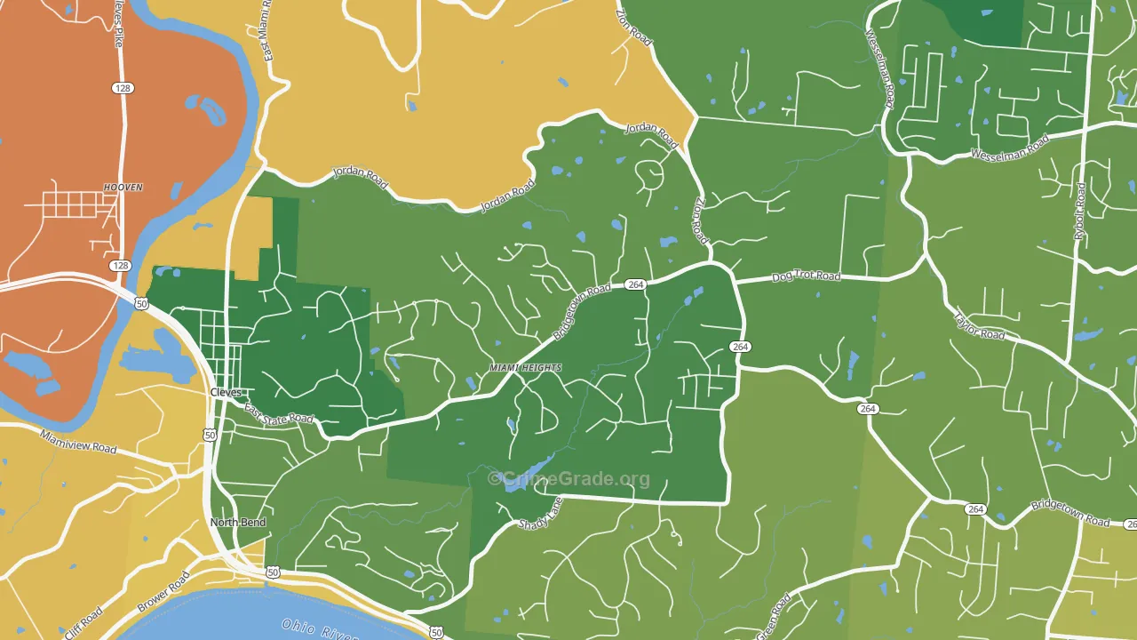 Miami Heights, OH Map of Murder Rates
