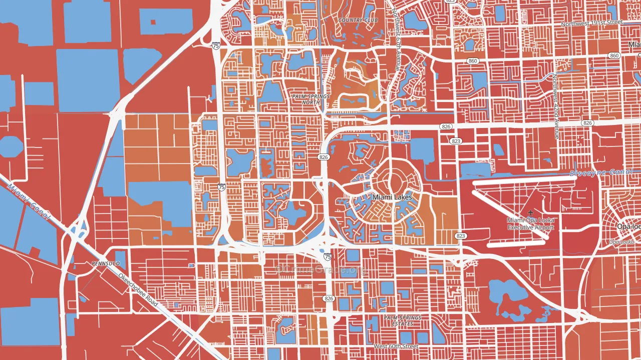 Miami Lakes, FL Map of Murder Rates