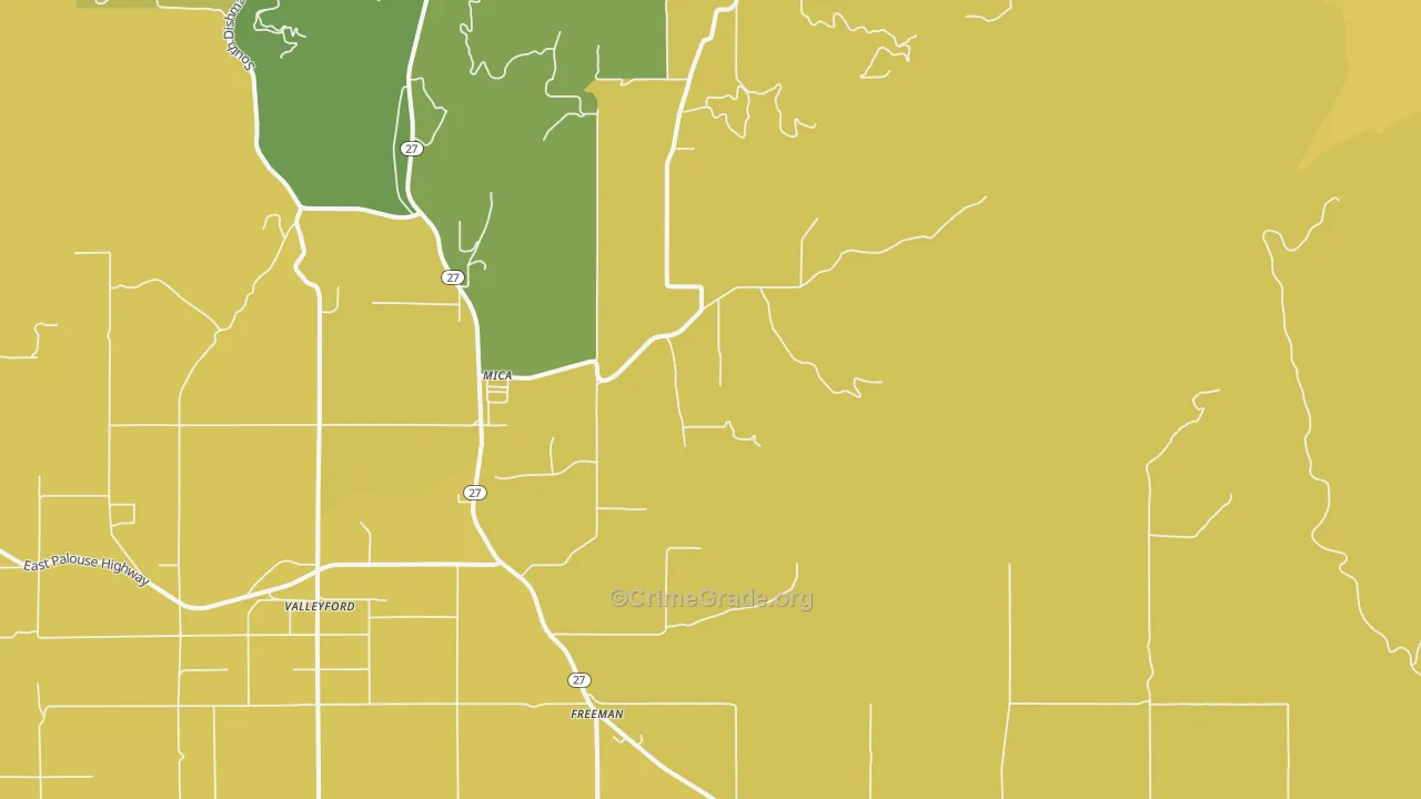 Mica, WA Map of Murder Rates
