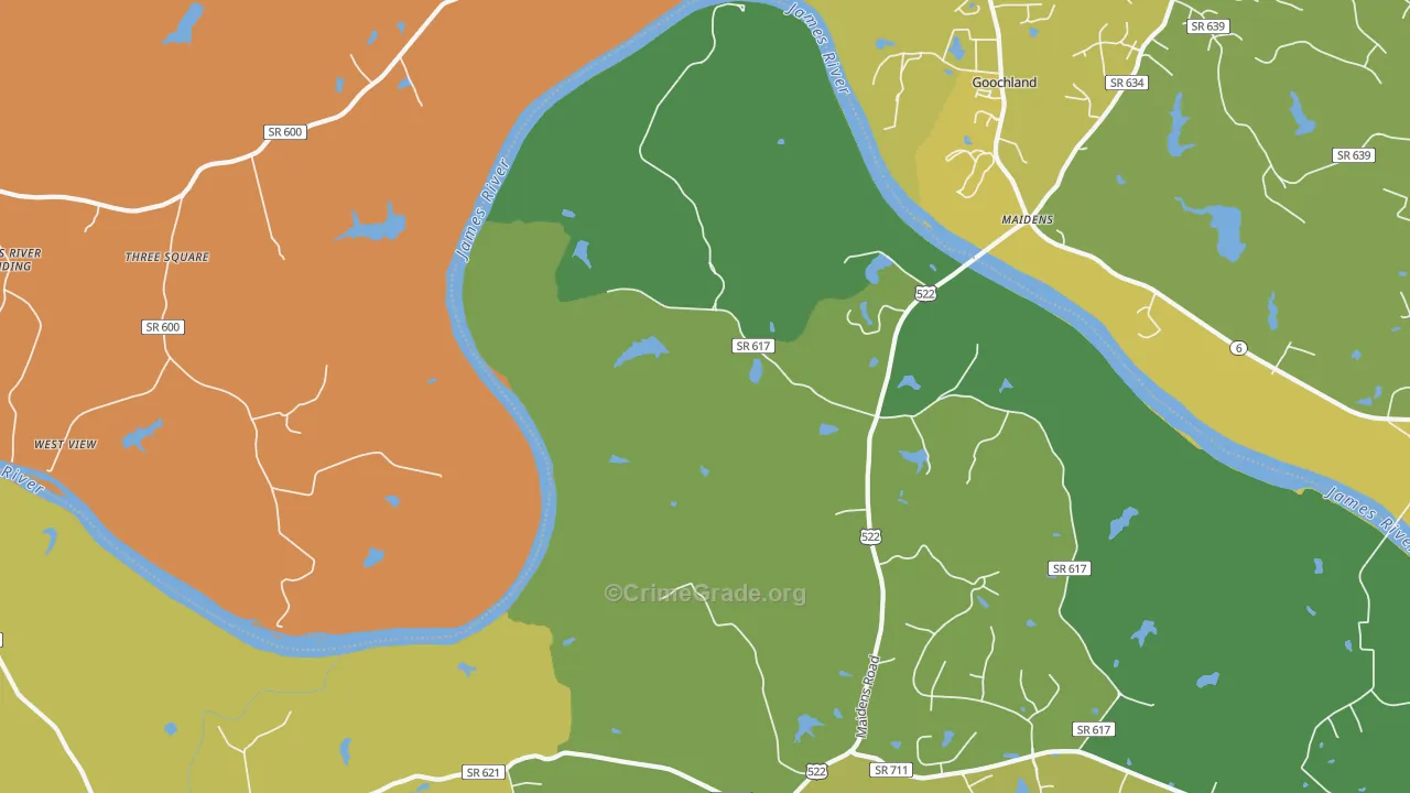 Michaux, VA Map of Murder Rates
