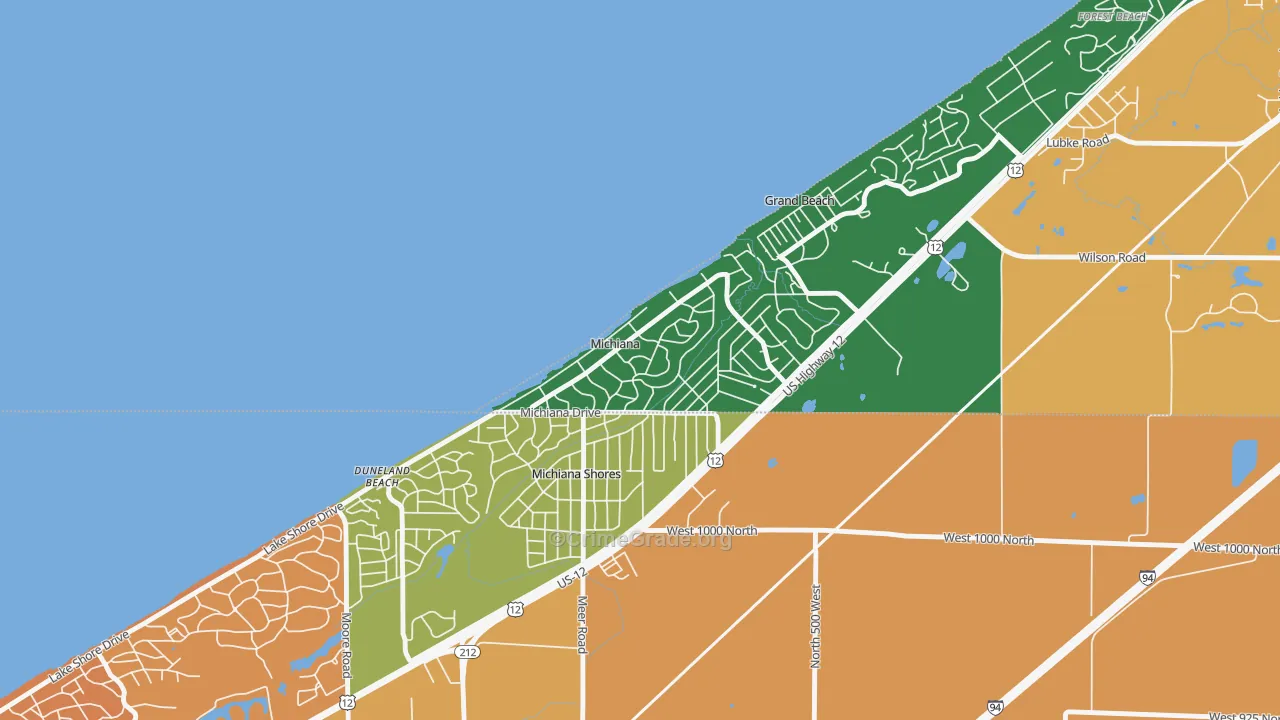 Michiana, MI Map of Murder Rates
