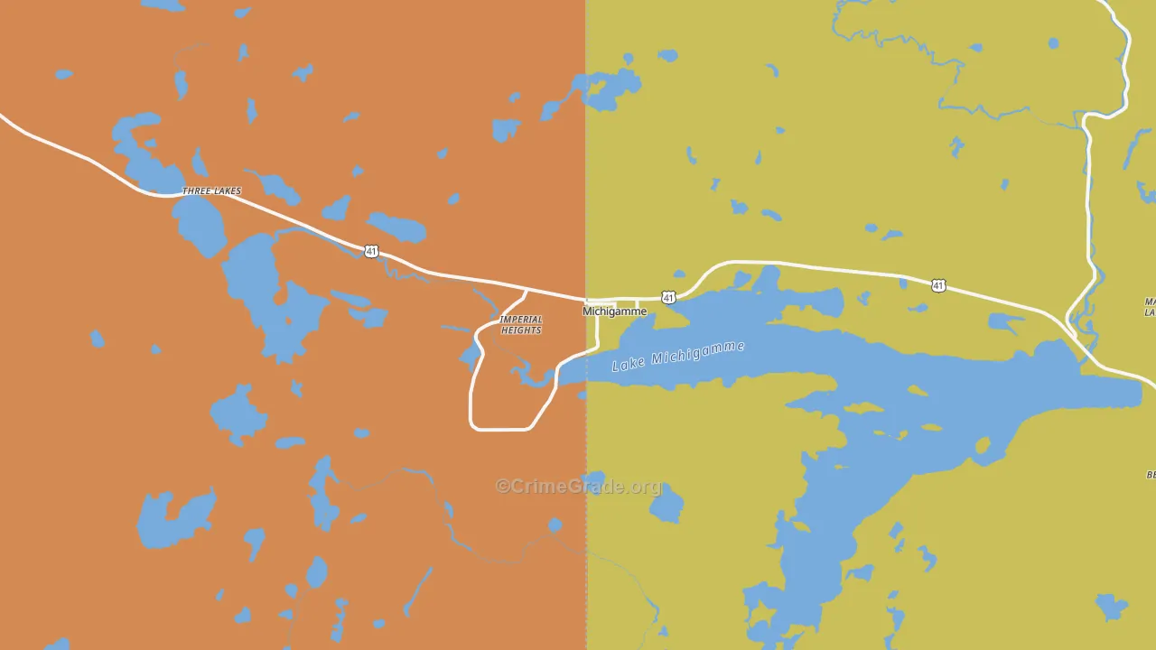Michigamme, MI Map of Murder Rates