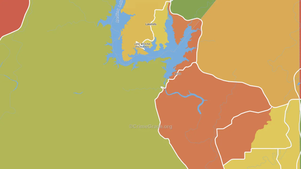 Mico, TX Map of Murder Rates
