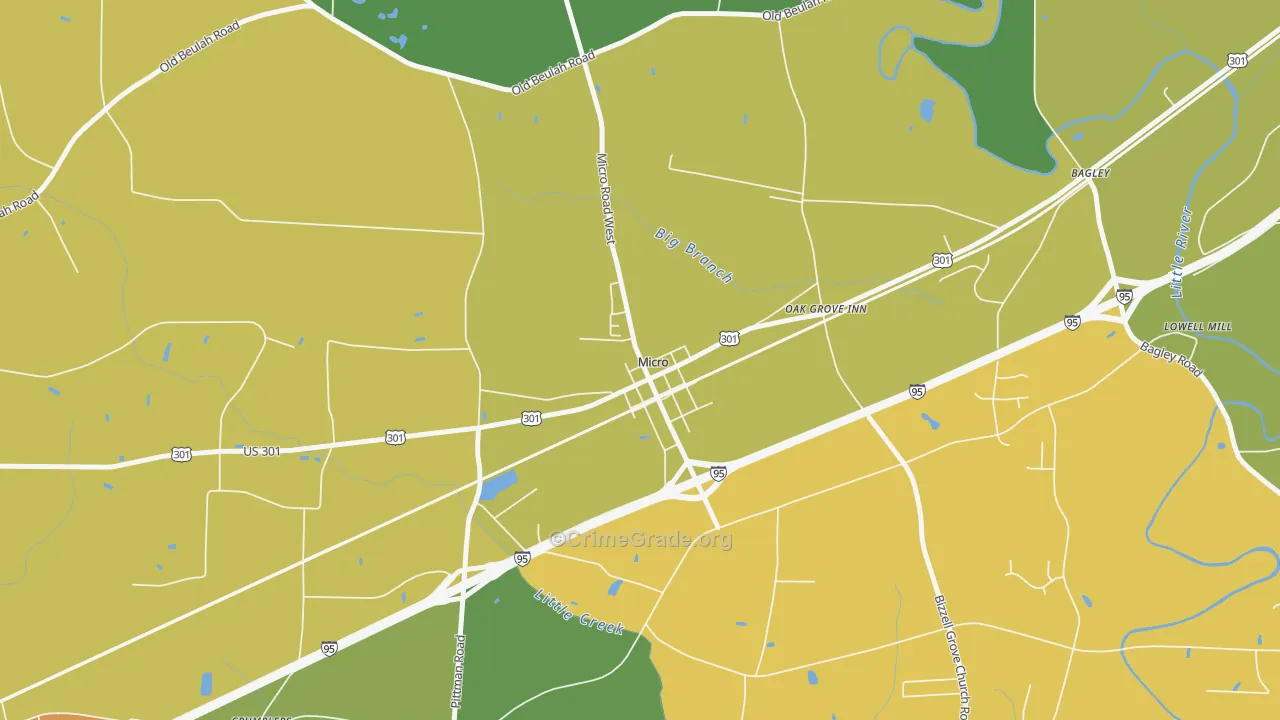 Micro, NC Map of Murder Rates