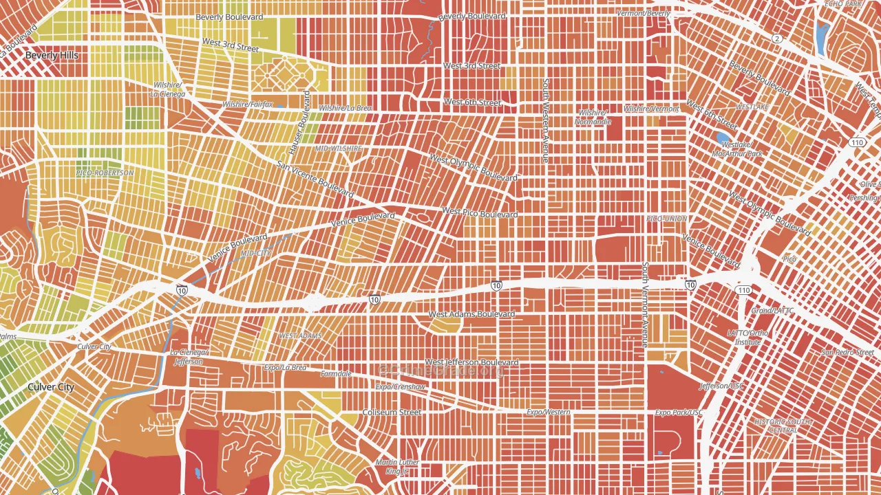 Mid City, Los Angeles, CA Map of Murder Rates