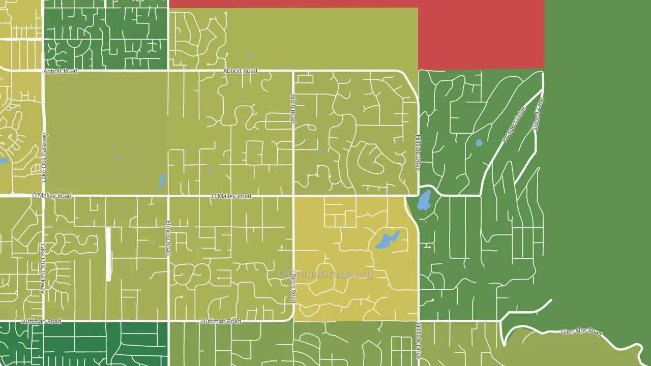Mid-Hillside, Anchorage, AK Map of Murder Rates